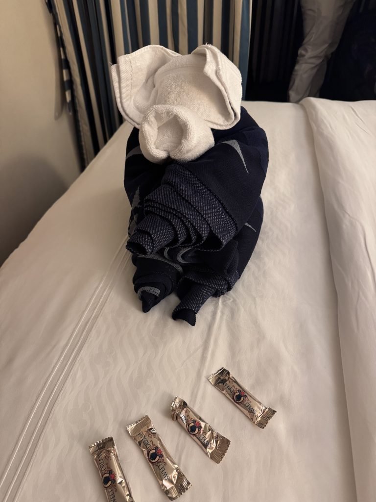 Bedtime chocolates on Disney Cruise, a delightful surprise applicable to kids' party 'wow' moments.
