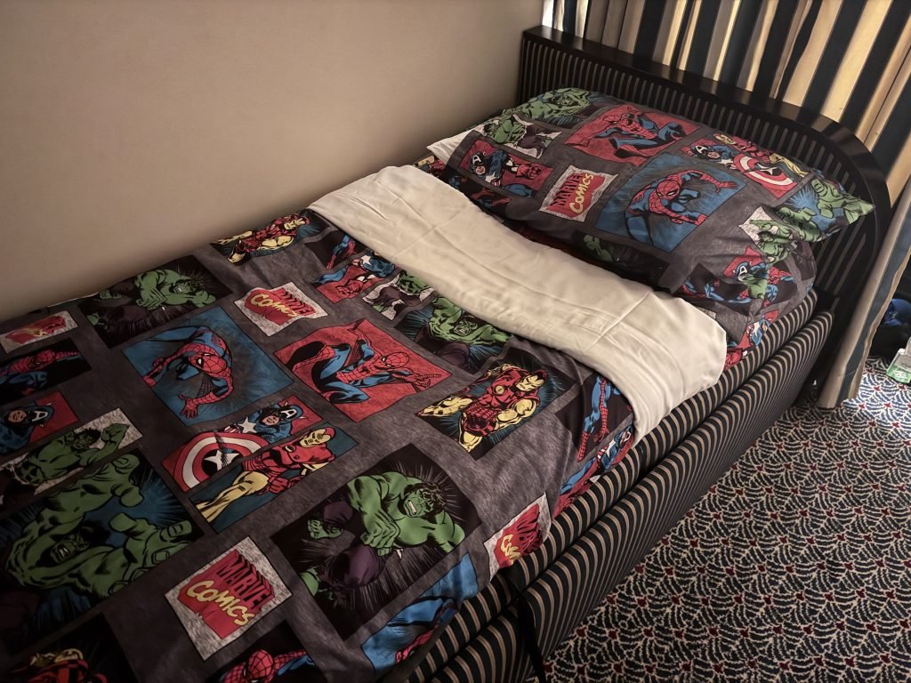 Character bedding on Disney Cruise, another example of Disney delighting and surprising guests and never missing the mark. 