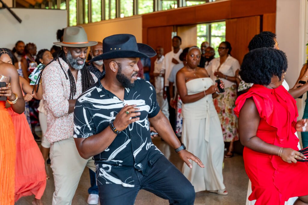 Guests dancing at a birthday brunch in Atlanta